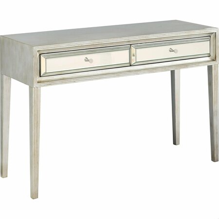 Homeroots 31.2 x 48 x 16.8 in. Antiqued Silver Finish Console Table 396812